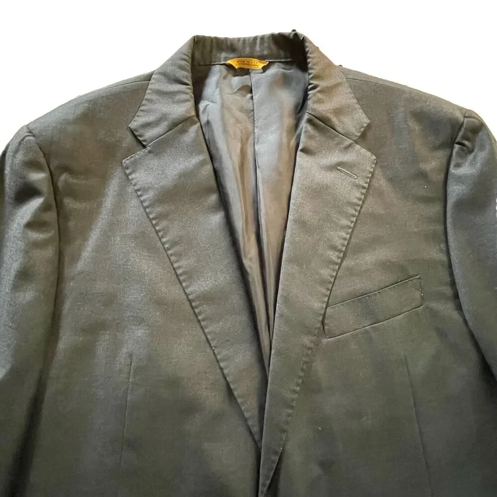 Hickey Freeman Suit Jacket Mens 44 R Gray Loro Piana Tasmanian Wool Modern USA